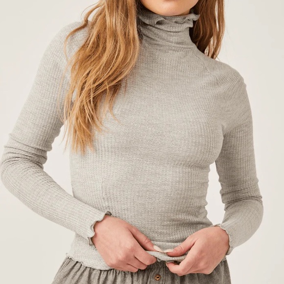 Free People Tops - Free People Make It Easy Thermal - Light Gray / M